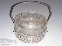 CUTIE DE BOMBOANE VECHE. STICLĂ, METAL