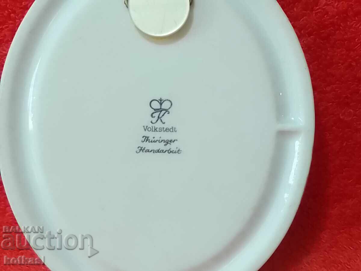 Tablou cu floare pe porțelan VOLKSTEDT Thuringia lucrat manual - 7