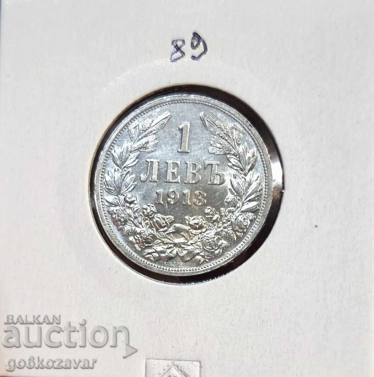 Bulgaria 1 lev 1913 Silver!