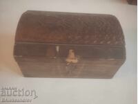 Wooden chest with brass fittings