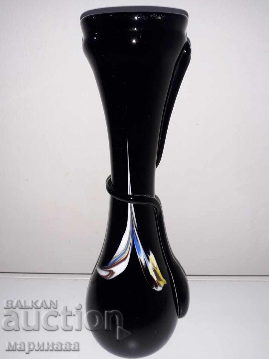 MASSIVE TALL VASE. BG. BLOWN GLASS