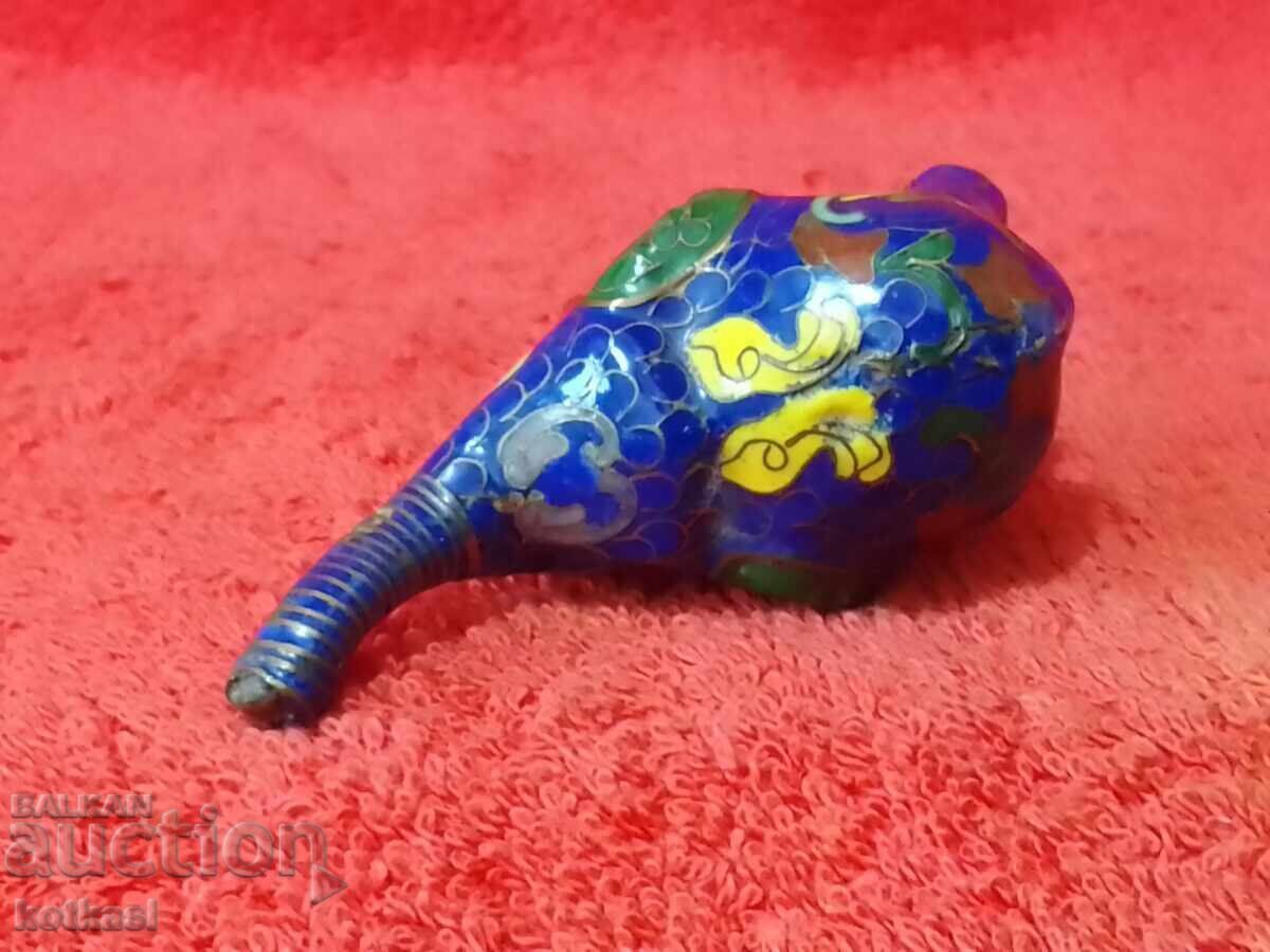 Παλαιό μικρό ειδώλιο Ελέφαντα κυψελοειδούς σμάλτου cloisonné - 6