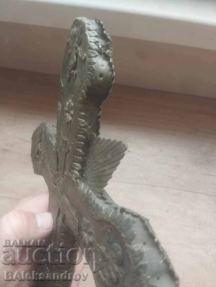 Renaissance large wrought iron carved cross - 7