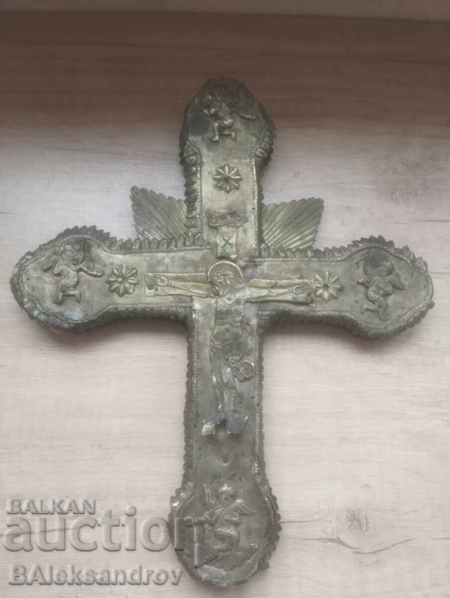 Renaissance large wrought iron carved cross