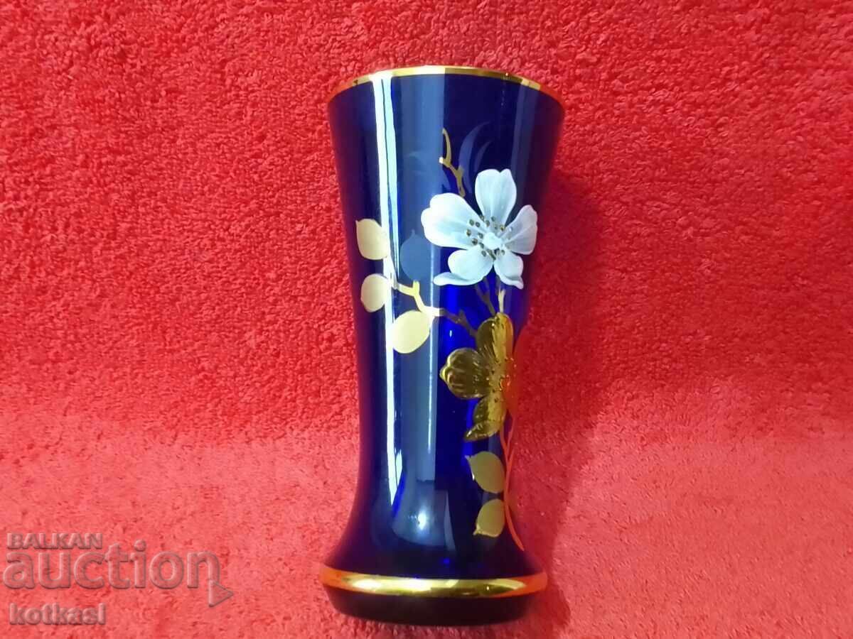 Old Vase, Colored Cobalt Glass, Murano, Hand-Painted with price 95.50 BGN | € 48.83