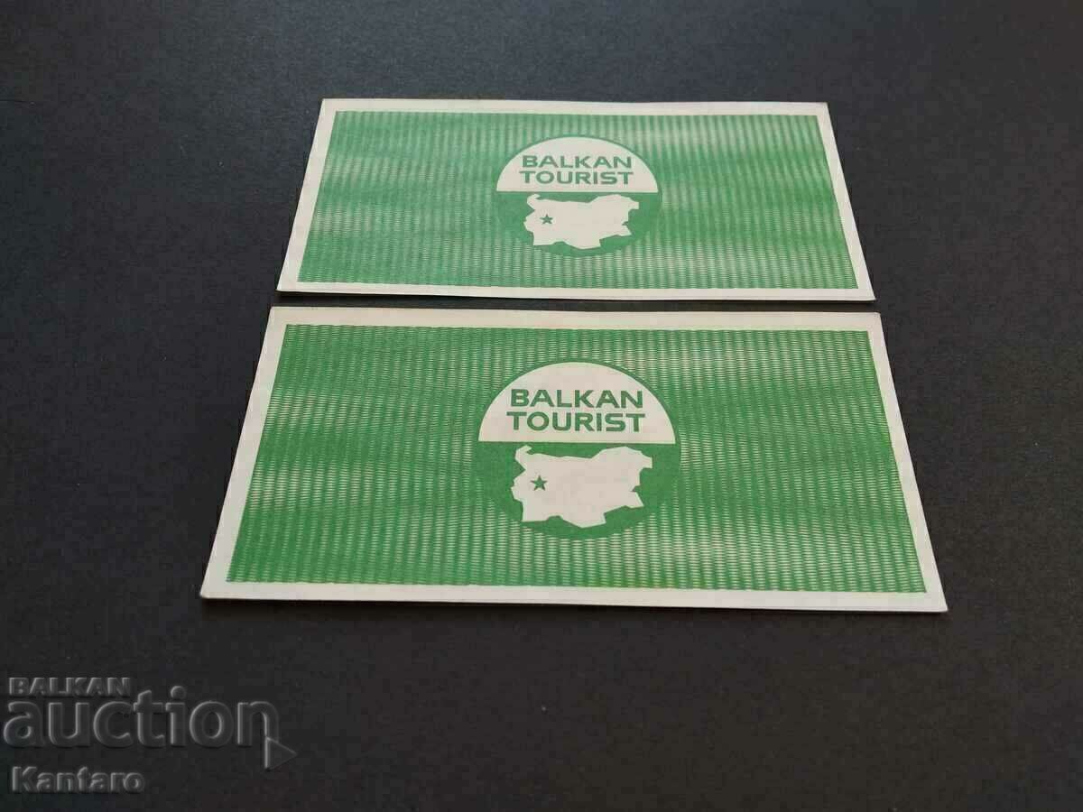 BULGARIA - Balkantourist coupon - 5 BGN - 1988 - UNC - 2 pcs. ref. - 5