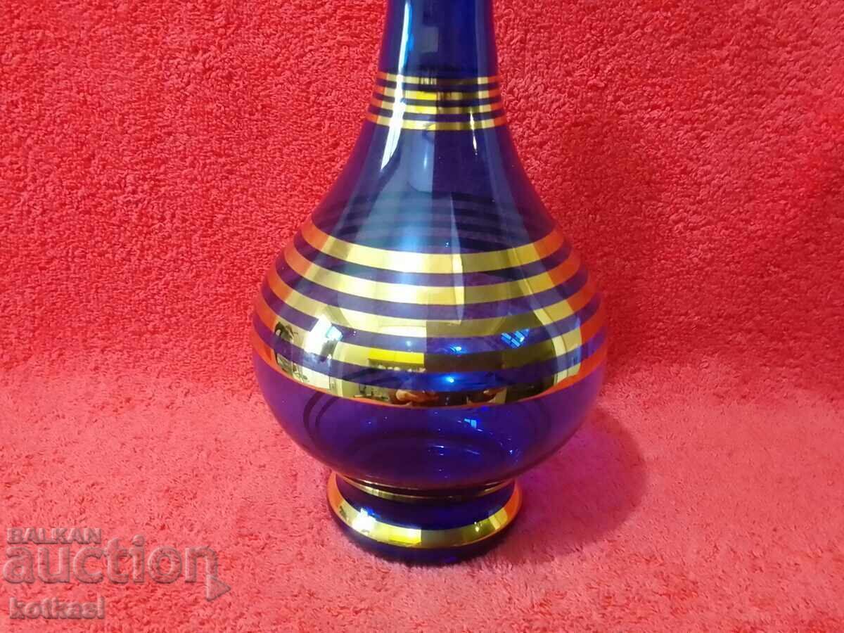 Old Carafe Cobalt Glass Bohemia Gold Plating with price 125.50 BGN | € 64.17