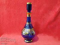 Cană veche Carafă Sticlă cobalt Boemia aurire