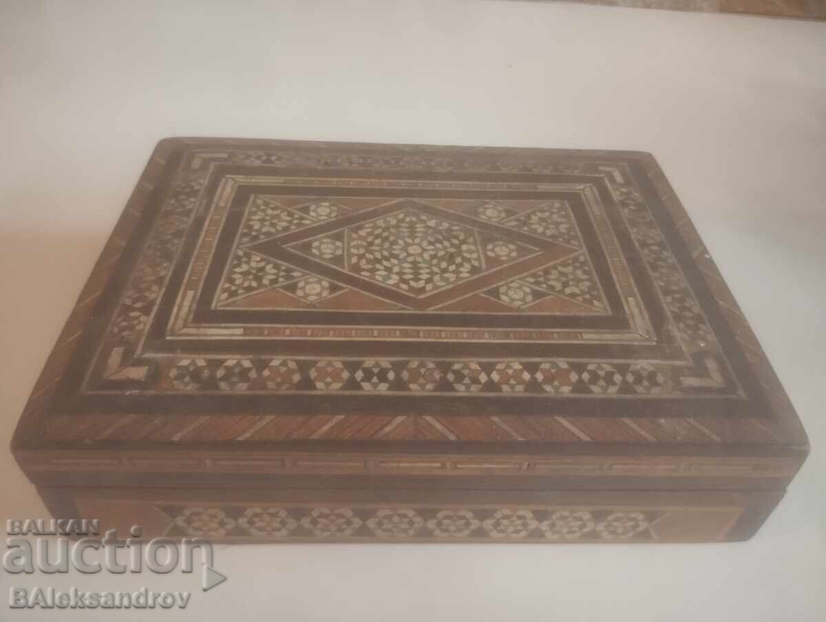 Old wooden box richly inlaid with price 21.00 BGN | € 10.74