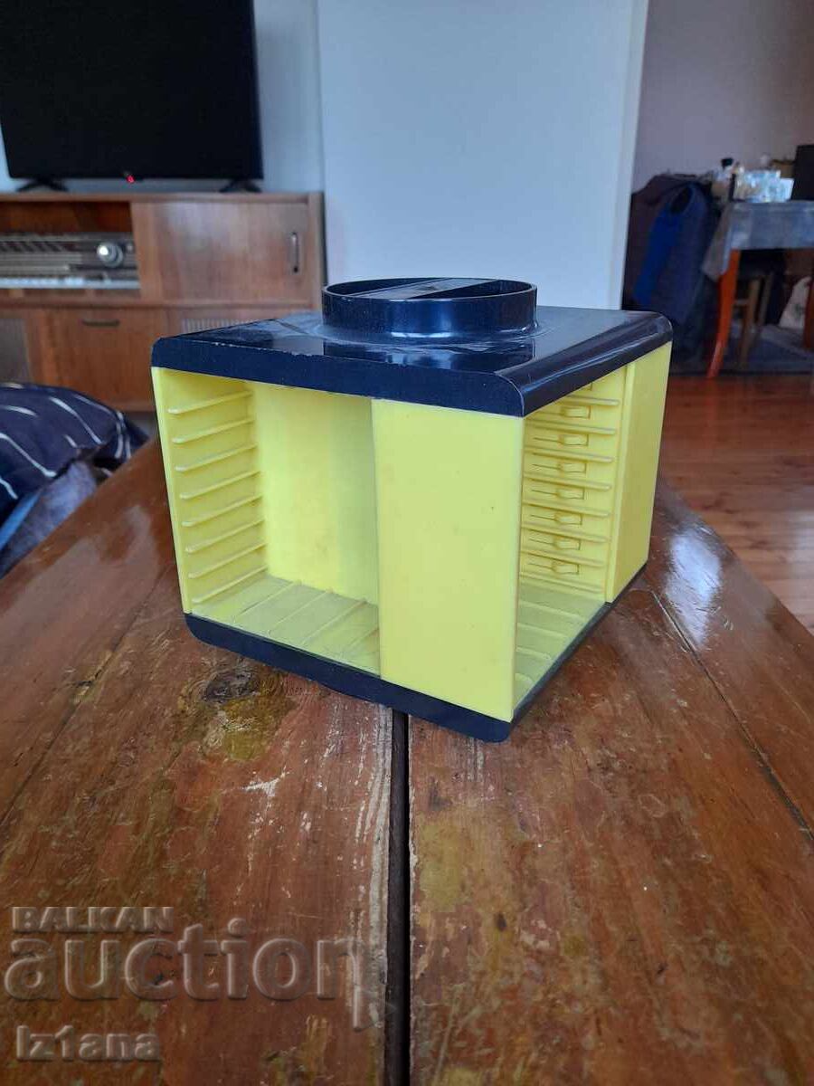 Old cassette deck, box for cassettes