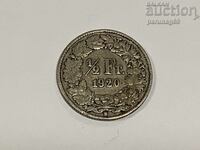 Switzerland 1/2 Franc 1920 Silver 0.835