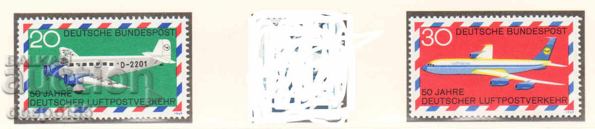 1969. Γερμανία. 50η Επέτειος της Γερμανικής Αεροπορικής Αλληλογραφίας