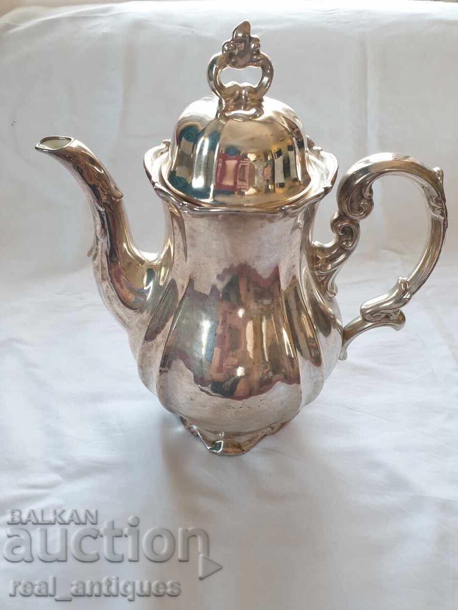 Ceainic din porțelan placat cu argint