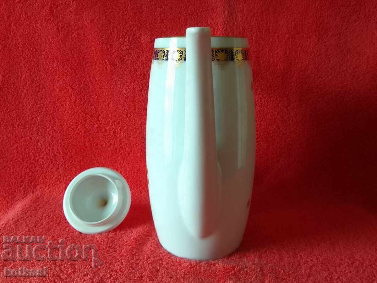 Доставка на JLMENAU Стара порцеланова кана кобалт позлата Германия