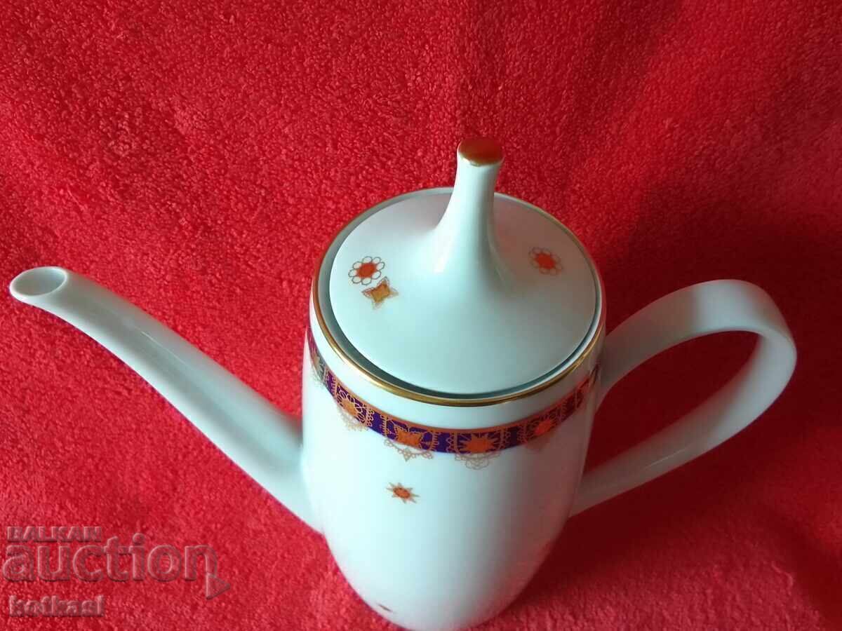 JLMENAU Стара порцеланова кана кобалт позлата Германия - 7