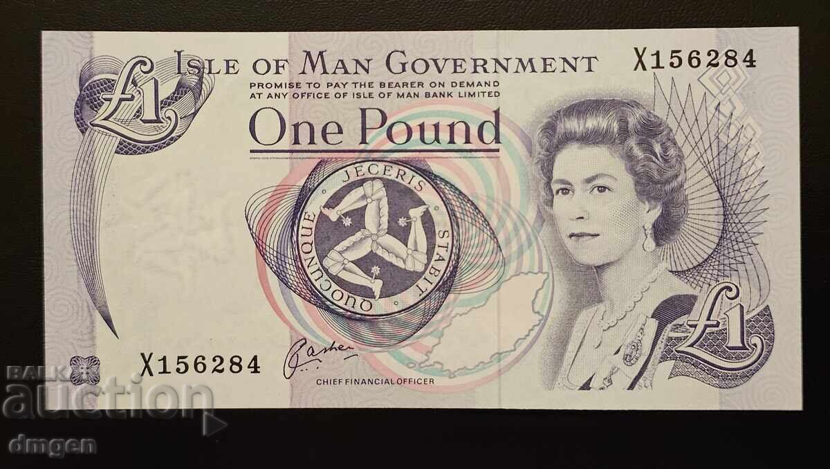 1 паунд остров Ман 1991