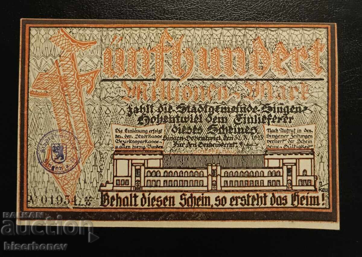 Germany, Germany, Singen 500 Million Mark 1923, aUNC