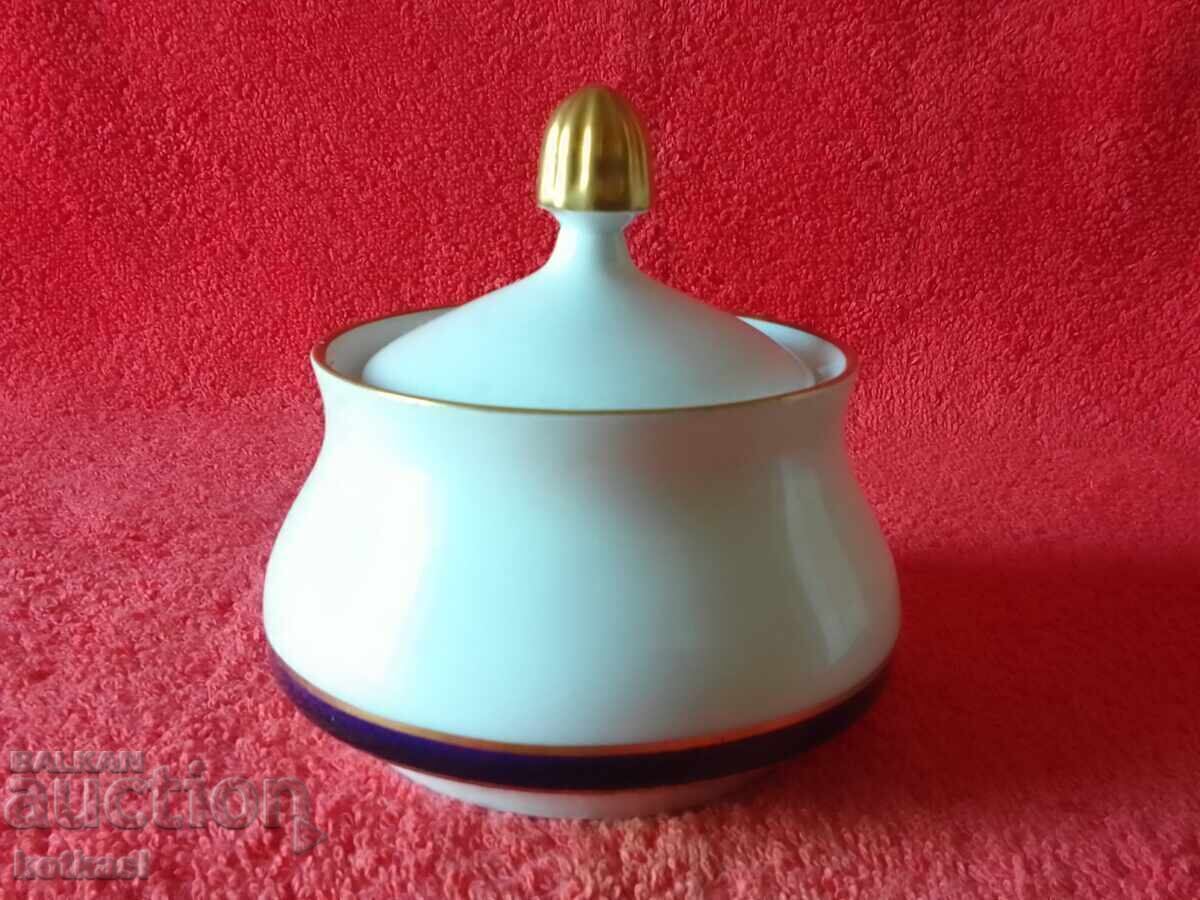 WEIMAR Harmony GDR Old Porcelain Sugar Bowl Cobalt - 7