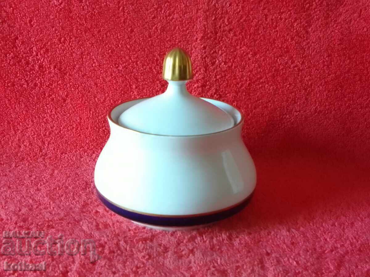 WEIMAR Harmony GDR Old Porcelain Sugar Bowl Cobalt