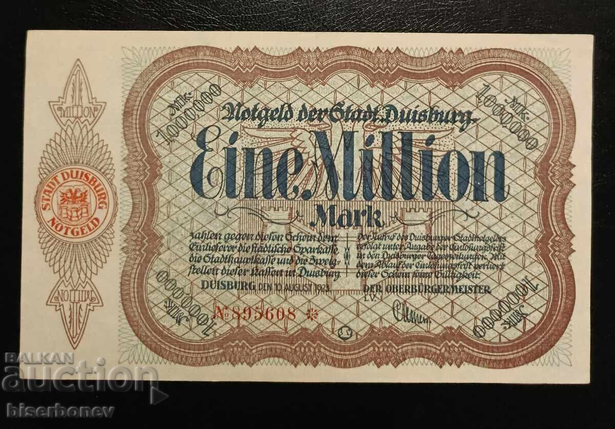 Γερμανία, Γερμανία 1 εκατομμύριο μάρκα Duisburg 1923, aUNC
