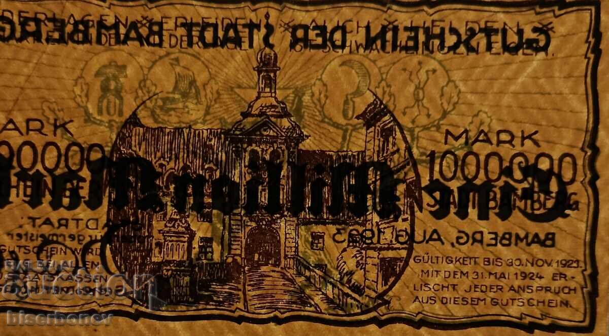 Δημοπρασία Γερμανία, Γερμανία 1 εκατομμύριο μάρκα Bamberg, 1923, aUNC