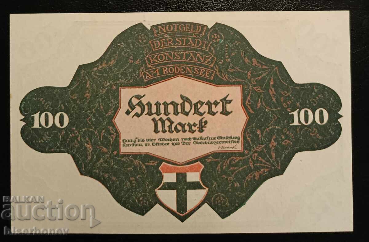 Germania, Germania 100 mărci Konstanz 1922, UNC cu preț 38.00 BGN | € 19.43