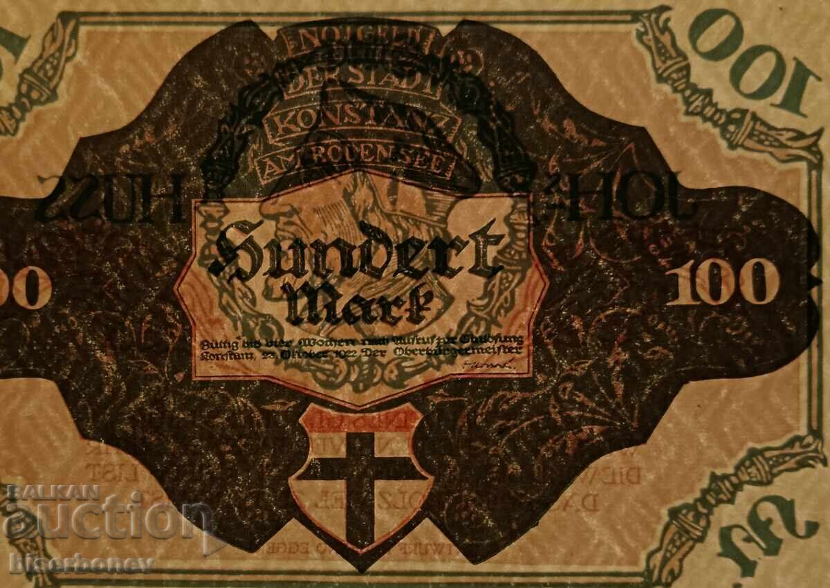 Licitație Germania, Germania 100 mărci Konstanz 1922, UNC