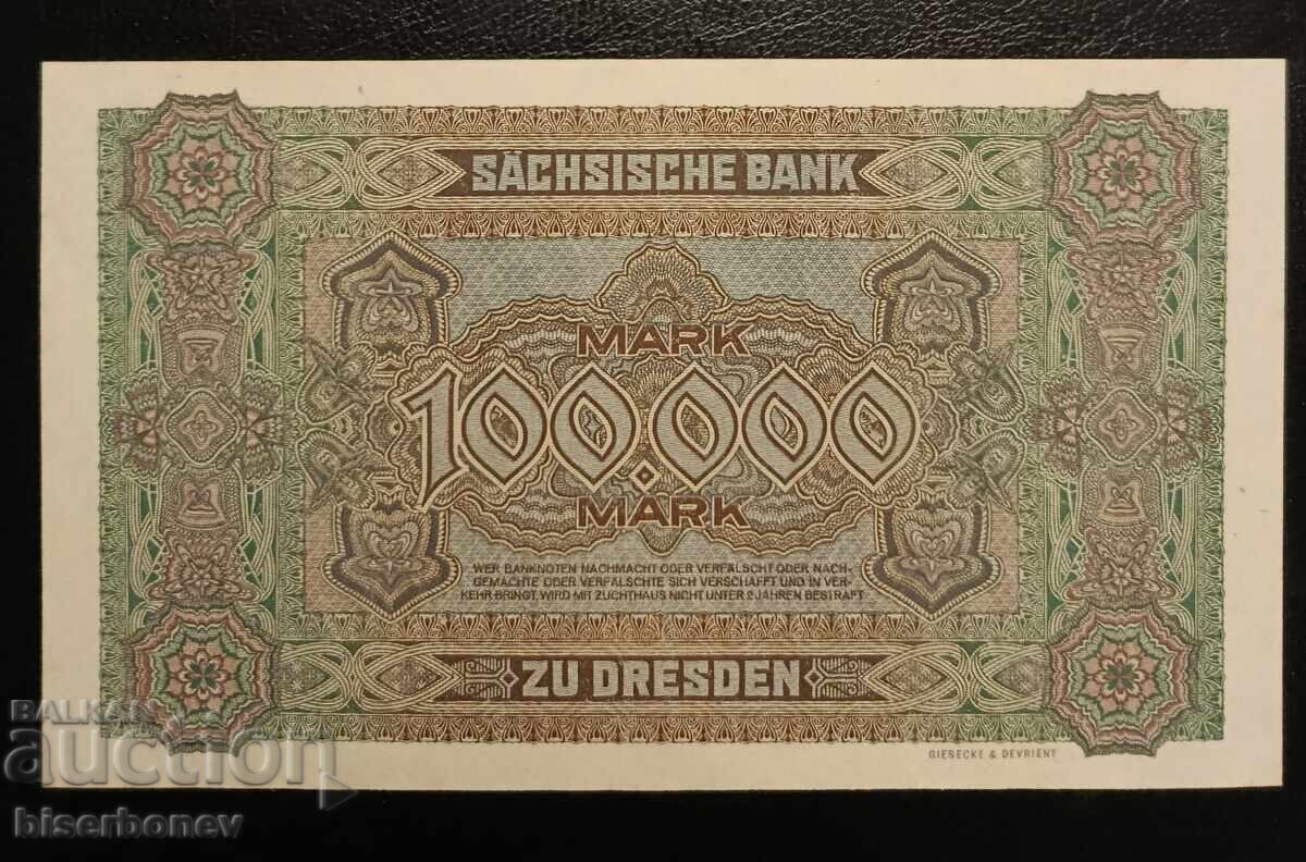 Germany, Германия 100 000 марки Дрезден 1923 г, UNC с цена 38.00 лв. | € 19.43