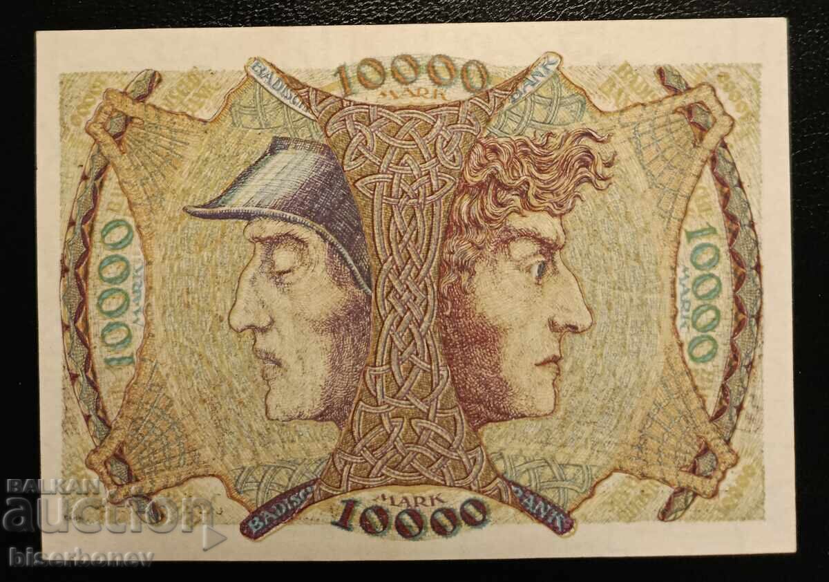 Γερμανία, Γερμανία 10 000 μάρκα Μανχάιμ 1923, UNC με τιμή 68.00 BGN | € 34.77