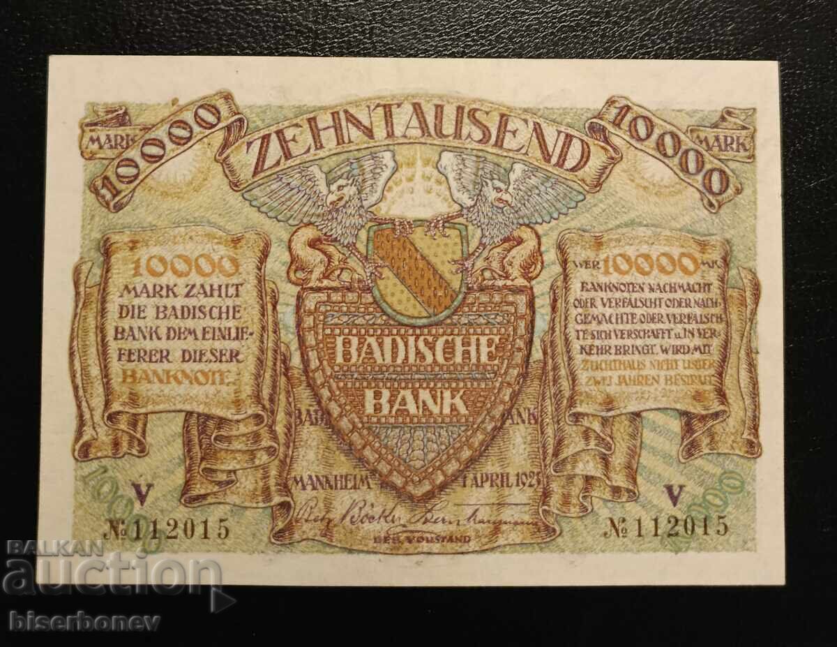 Γερμανία, Γερμανία 10 000 μάρκα Μανχάιμ 1923, UNC