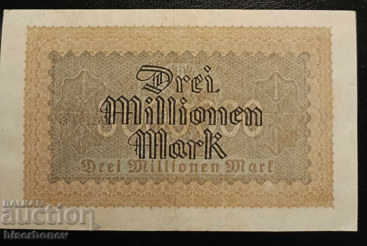 Germany, Germany 3 million Mark Düsseldorf 1923, aUNC with price 24.00 BGN | € 12.27