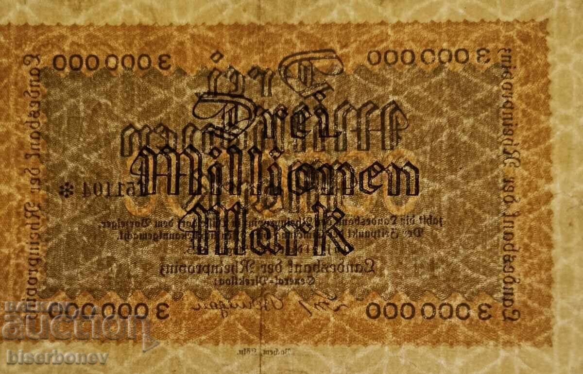 Auction  Germany, Germany 3 million Mark Düsseldorf 1923, aUNC