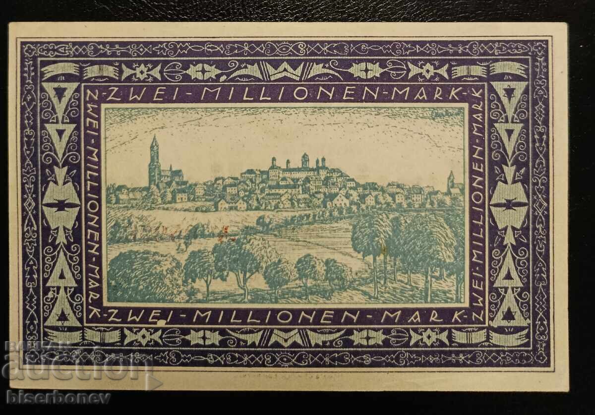 Germany, German 2 Million Mark Banknote 1923, aUNC with price 26.00 BGN | € 13.29 Germany, German 2 Million Mark Banknote 1923, aUNC with price 26.00 BGN | € 13.29