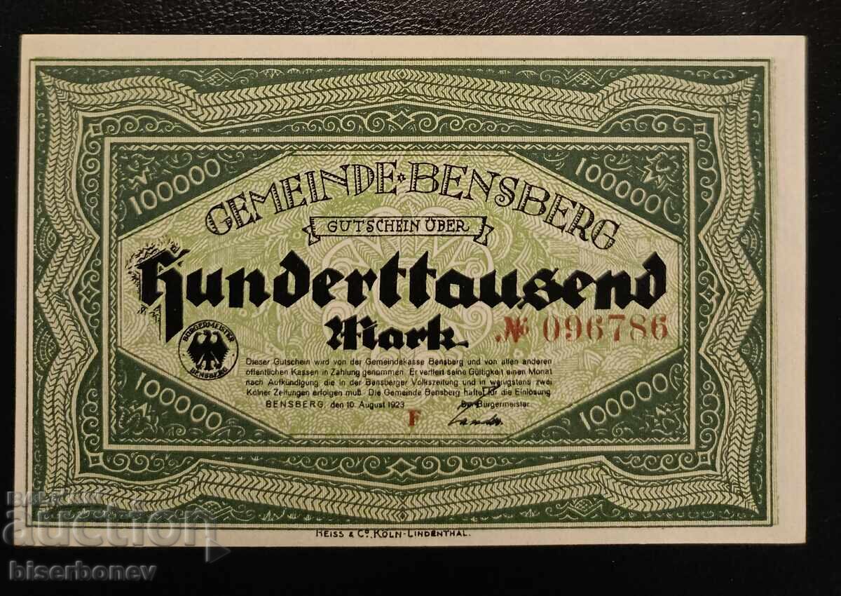 Germania, Germania 100 000 mărci Bansberg 1923, UNC-1