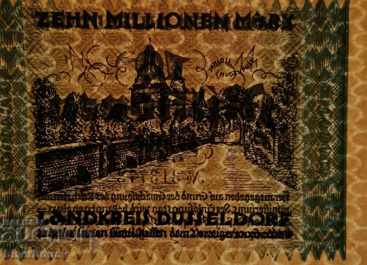 Аукцион Germany, Германия 10 милиона марки Дюселдорф, 1923 г, aUNC Аукцион Germany, Германия 10 милиона марки Дюселдорф, 1923 г, aUNC