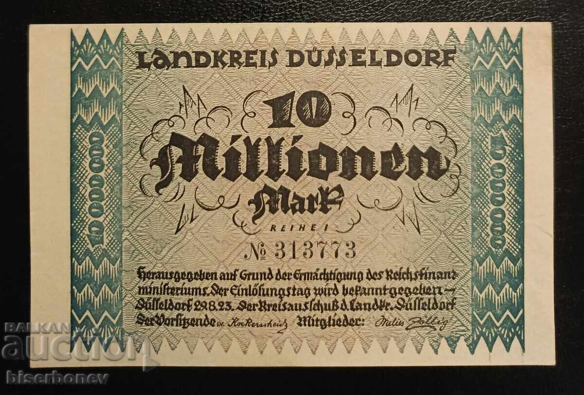Germany, Германия 10 милиона марки Дюселдорф, 1923 г, aUNC Germany, Германия 10 милиона марки Дюселдорф, 1923 г, aUNC