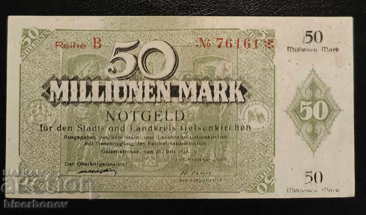 Γερμανία, Γερμανία 50 εκατομμύρια μάρκα Γκελζενκίρχεν 1923, XF+