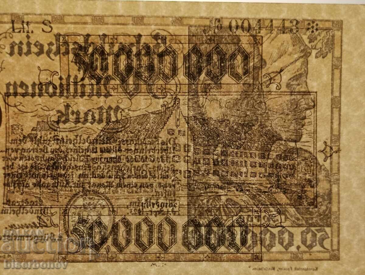 Auction  Germany, Germany 50 Million Marks Mindelheim 1922, UNC