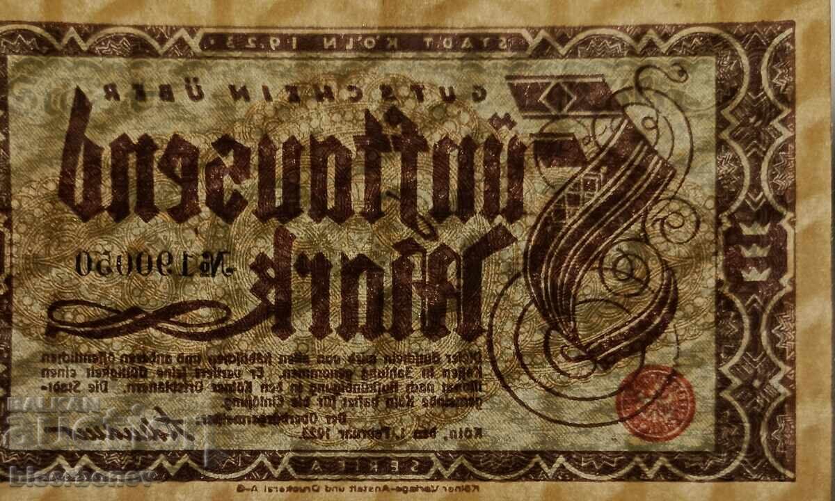 Δημοπρασία Γερμανία, Γερμανία 5000 μάρκα Κολωνία 1923, aUNC