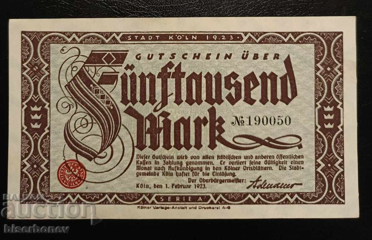 Γερμανία, Γερμανία 5000 μάρκα Κολωνία 1923, aUNC