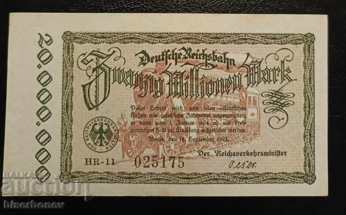Germania, Germania 20 milioane mărci Berlin 1922, aUNC/UNC -1