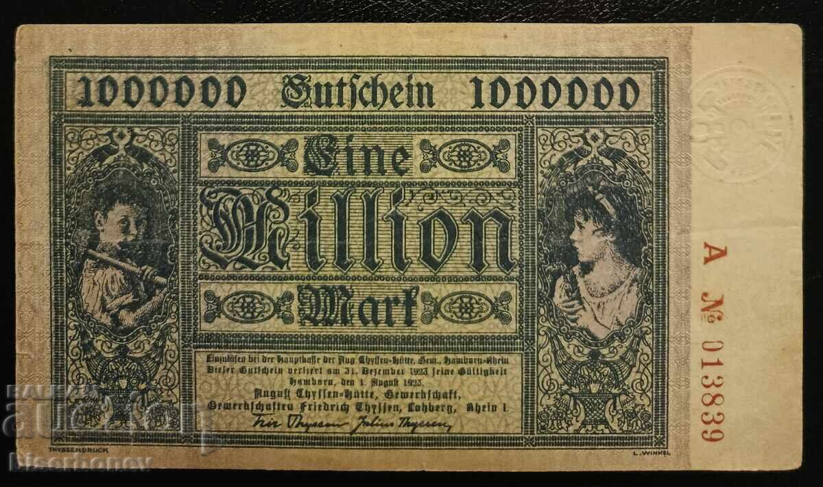 Germany, Germany 1 Million Mark Hamborn 1923, VF Germany, Germany 1 Million Mark Hamborn 1923, VF