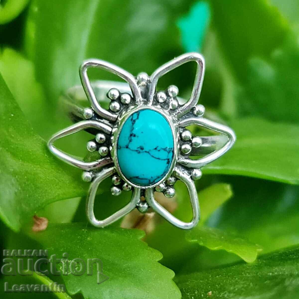 Παράδοση Ασημένιο δαχτυλίδι με τιρκουάζ