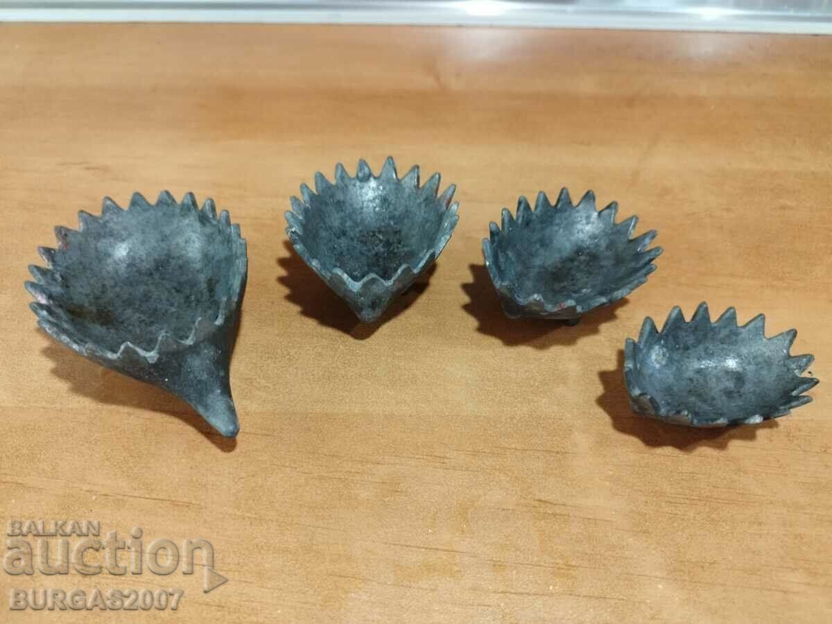 Old metal urchins, ashtrays, USSR - 4 pcs with price 95.00 BGN | € 48.57 Old metal urchins, ashtrays, USSR - 4 pcs with price 95.00 BGN | € 48.57