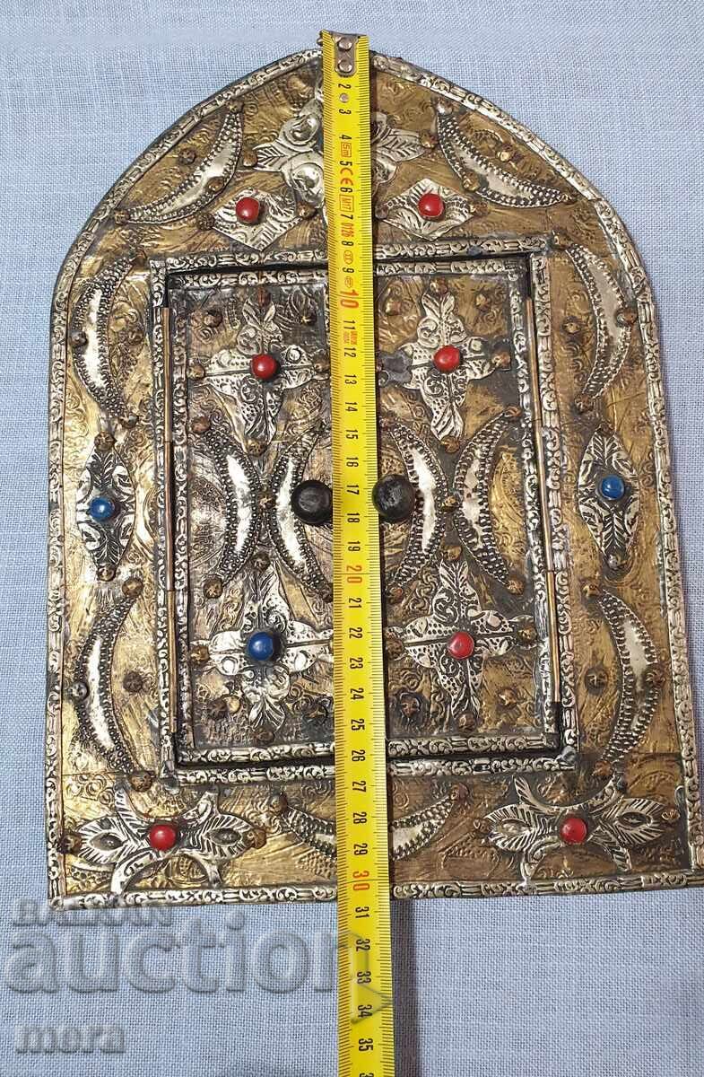 Antique Moroccan mirror with 2 doors, metal stones - 5 Antique Moroccan mirror with 2 doors, metal stones - 5