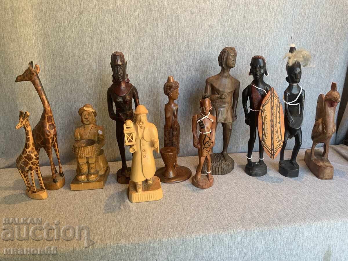 Large lot of wooden figures/statues with price 150.00 BGN | € 76.69