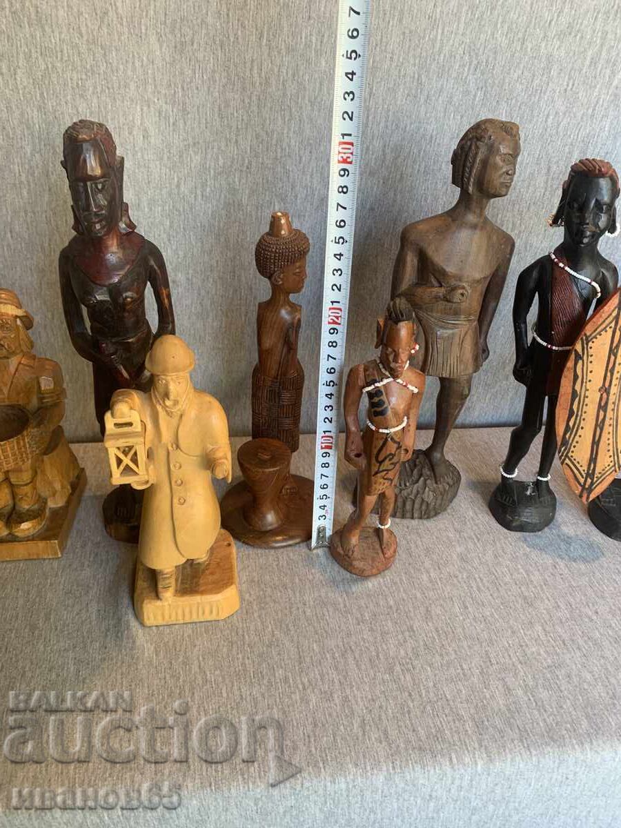 Large lot of wooden figures/statues - 7