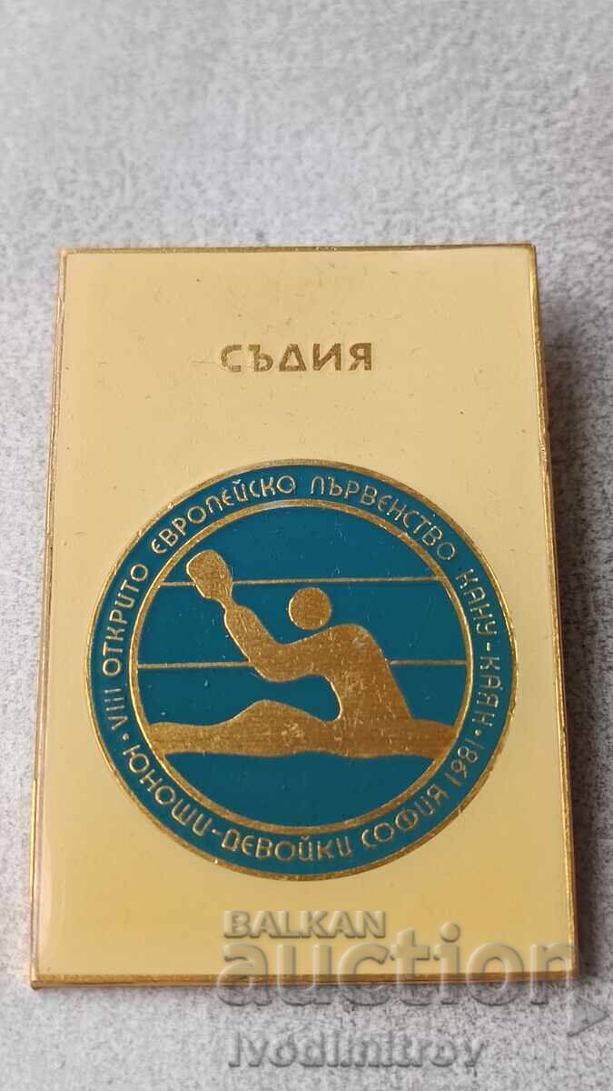 Znachka VIII otkrito evropeĭsko pŭrvenstvo po kanu-kayak yunoshi i devoĭki