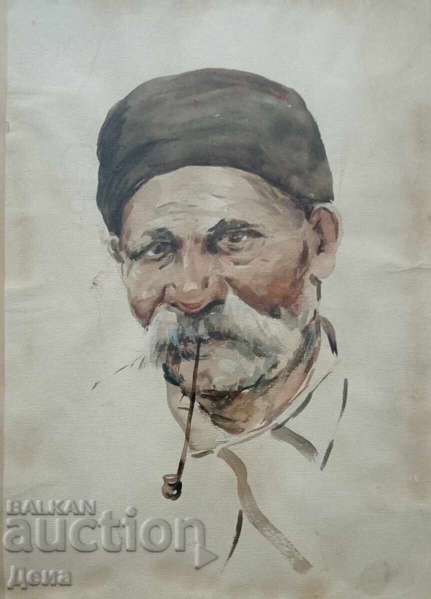 Masterful watercolor from the 1930s. with price 450.00 BGN | € 230.08