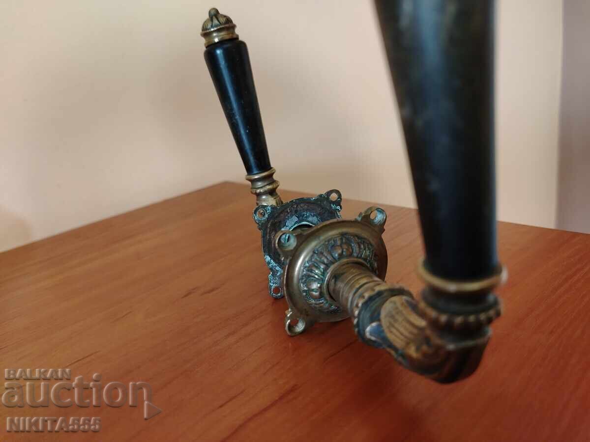 Antique bronze door handles with horn - 6